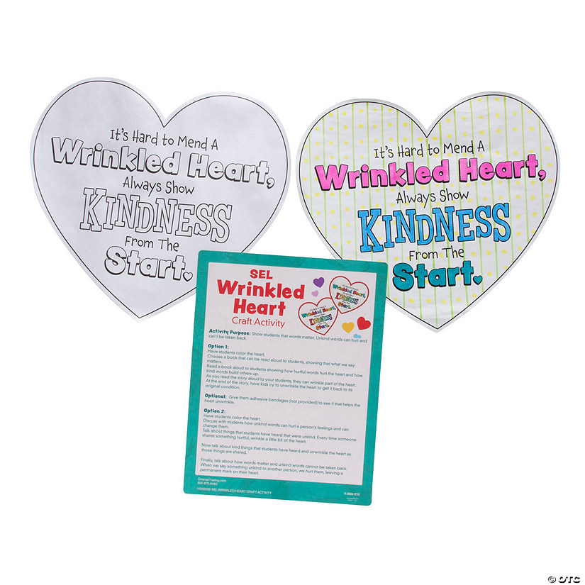 12" x 10 3/4" Social Emotional Learning Wrinkled Heart Craft Activities - 30 Pc. Image