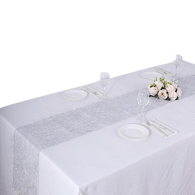12" x 108" Polyester Table Runner Metallic Tinsel Party Events Home Decorations Image