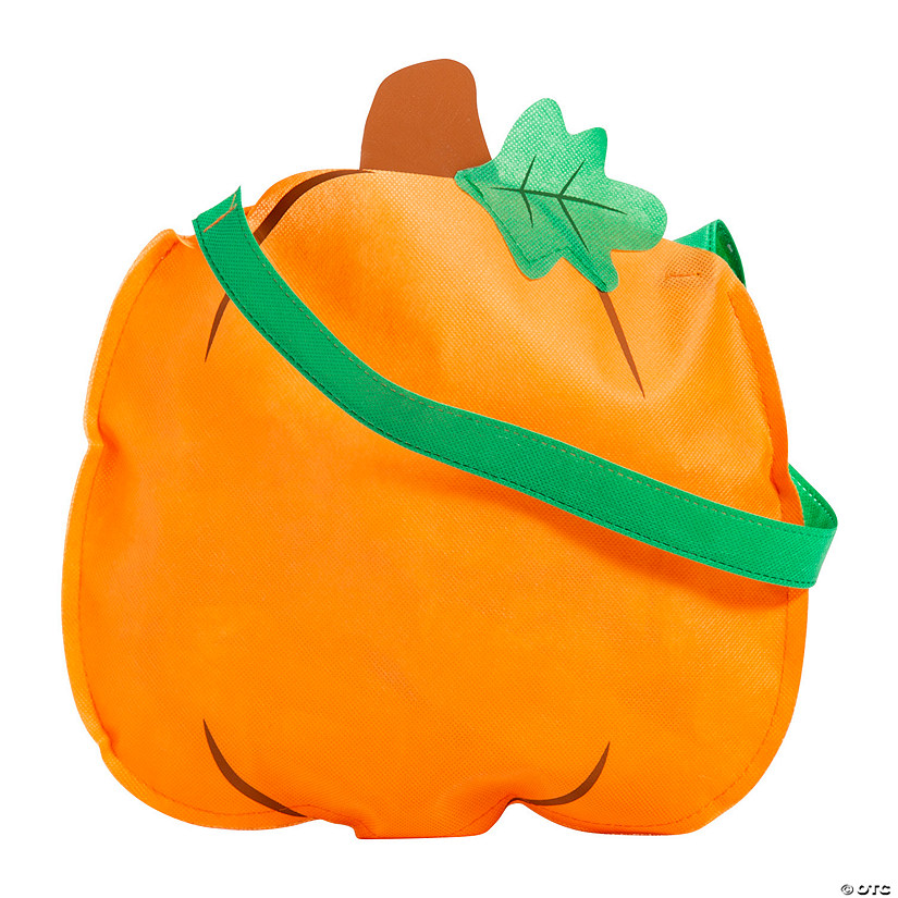 12" x 11" Medium Pumpkin-Shaped Non woven Tote Bags - 12 Pc. Image