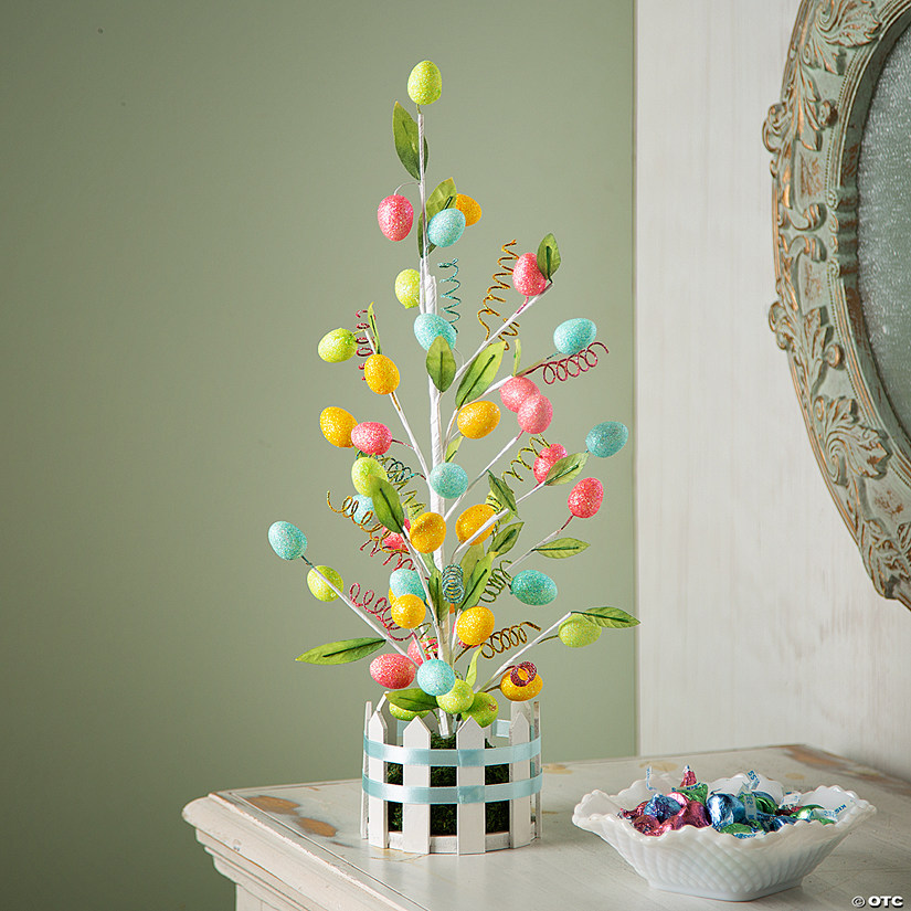 12&quot; x 21&quot; Pastel Easter Egg Foam Tree Decoration Image