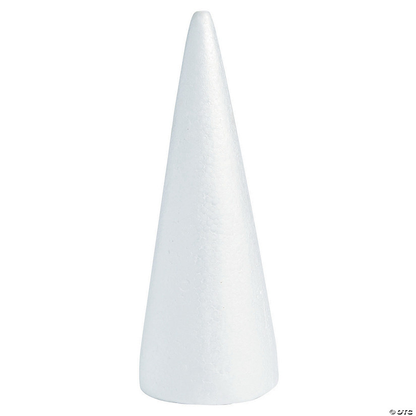 12" x 4 1/2" DIY Large White EPS Foam Cones - 6 Pc. Image