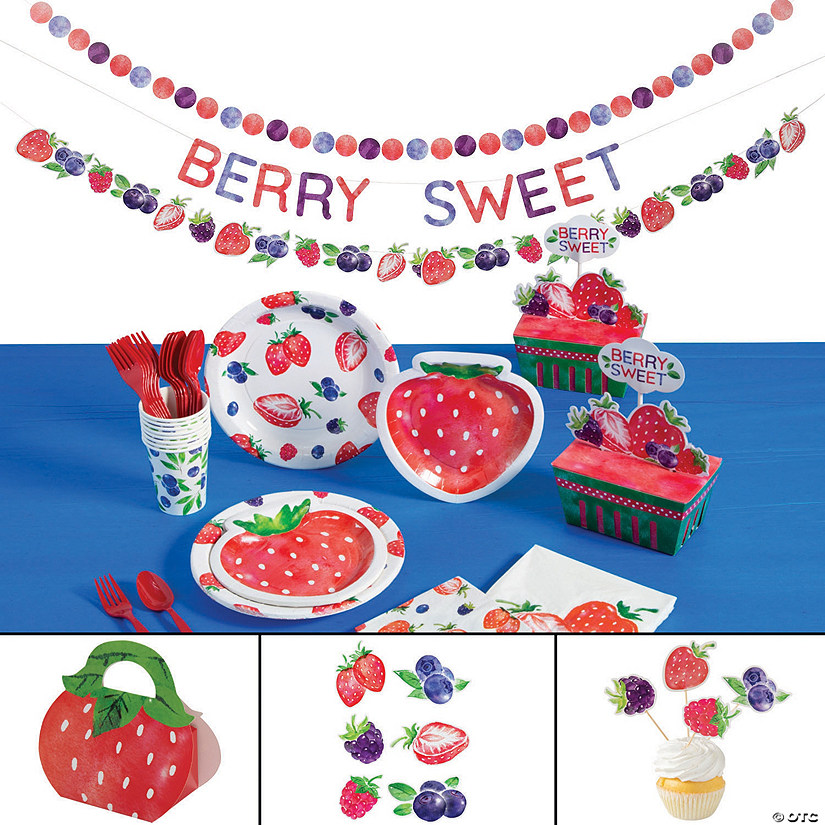 120 Pc. Berry Party Ultimate Tableware Kit for 8 Guests Image