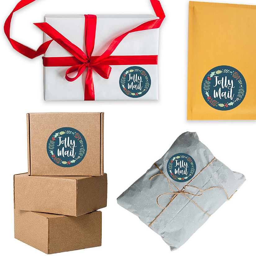 120PC Business Jolly Mail, Wreath Design Image