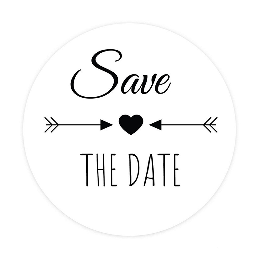 120PC Save The Date Black Heart/Arrow Image