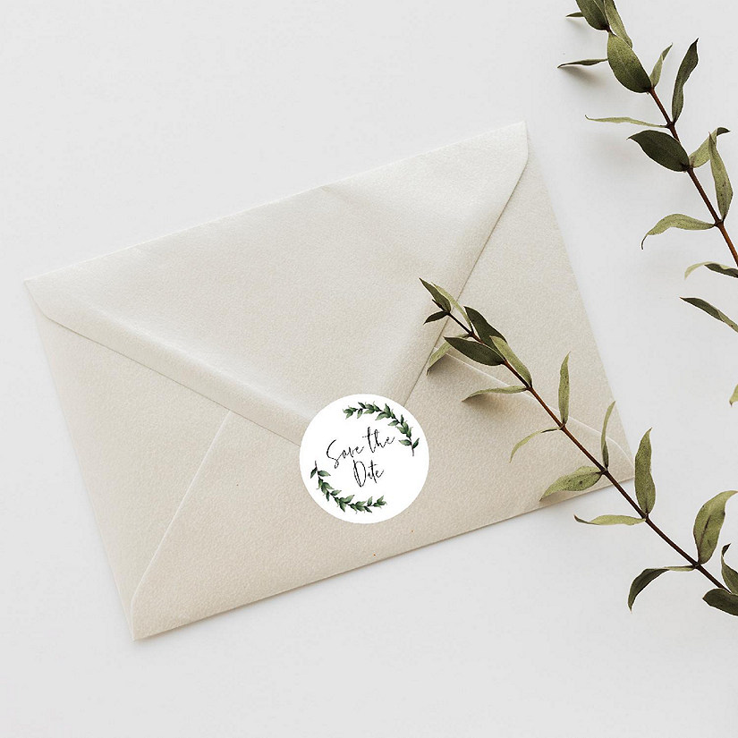 120PC Save The Date Green Foliage Design Image