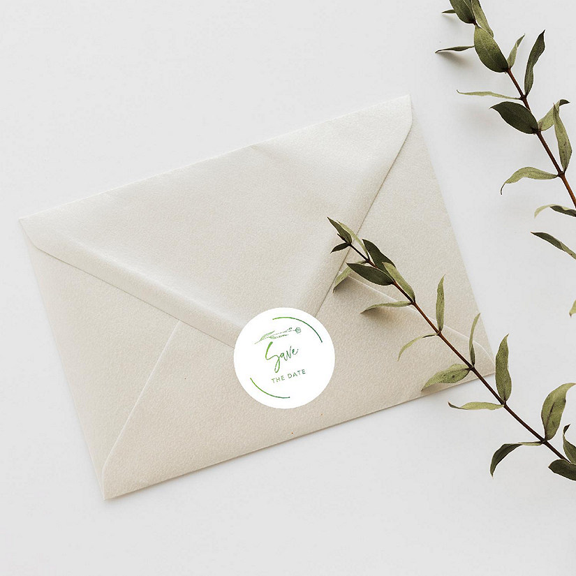 120PC Save The Date Green Minimal Bloom Image
