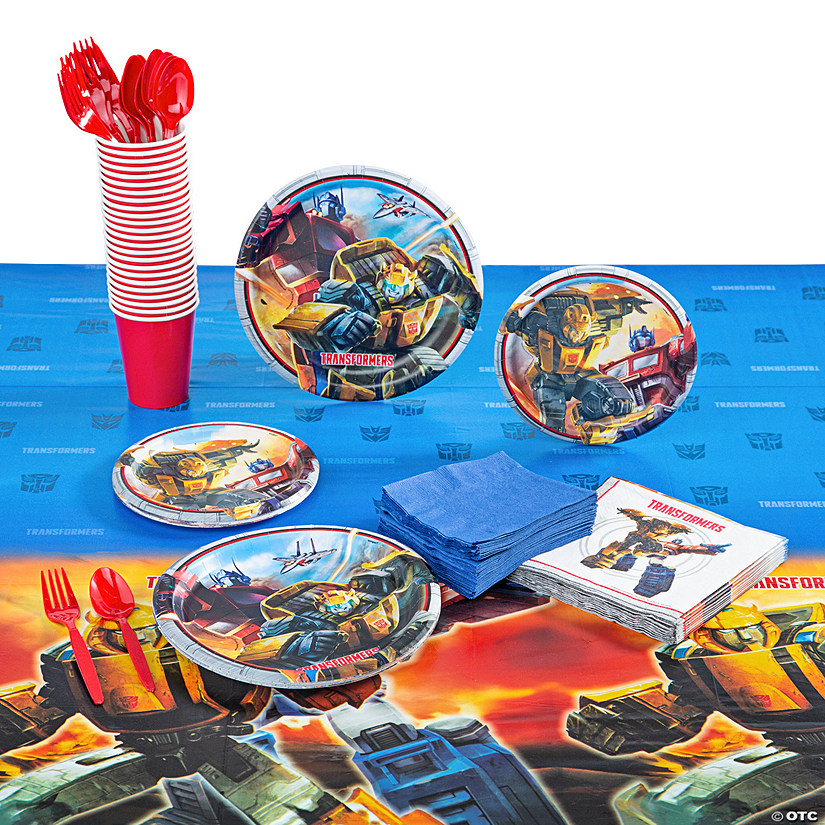 123 Pc. Transformers&amp;#8482; Disposable Tableware Kit for 8 Guests Image