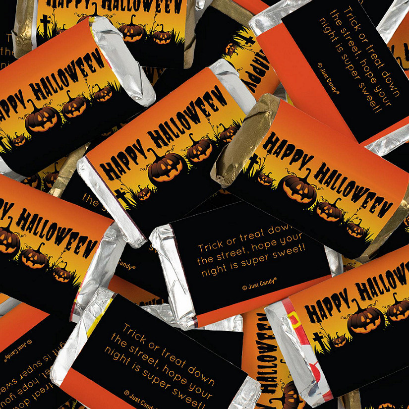 123 Pcs Halloween Candy Party Favors Hershey's Miniatures Chocolate - Pumpkins Image