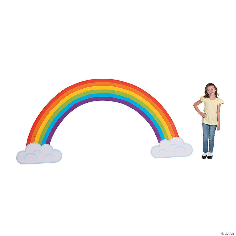 125" x 54" Jumbo Build a Rainbow Cardstock Stand-up Cutout Decorations - 11 Pc. Image