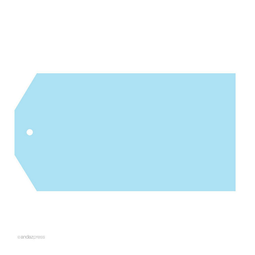 12PC Classic Tags Solid Blank Baby Blue Image