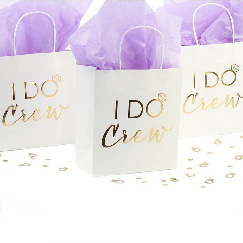 12Pcs Gold I Do Crew Gift Bags Image