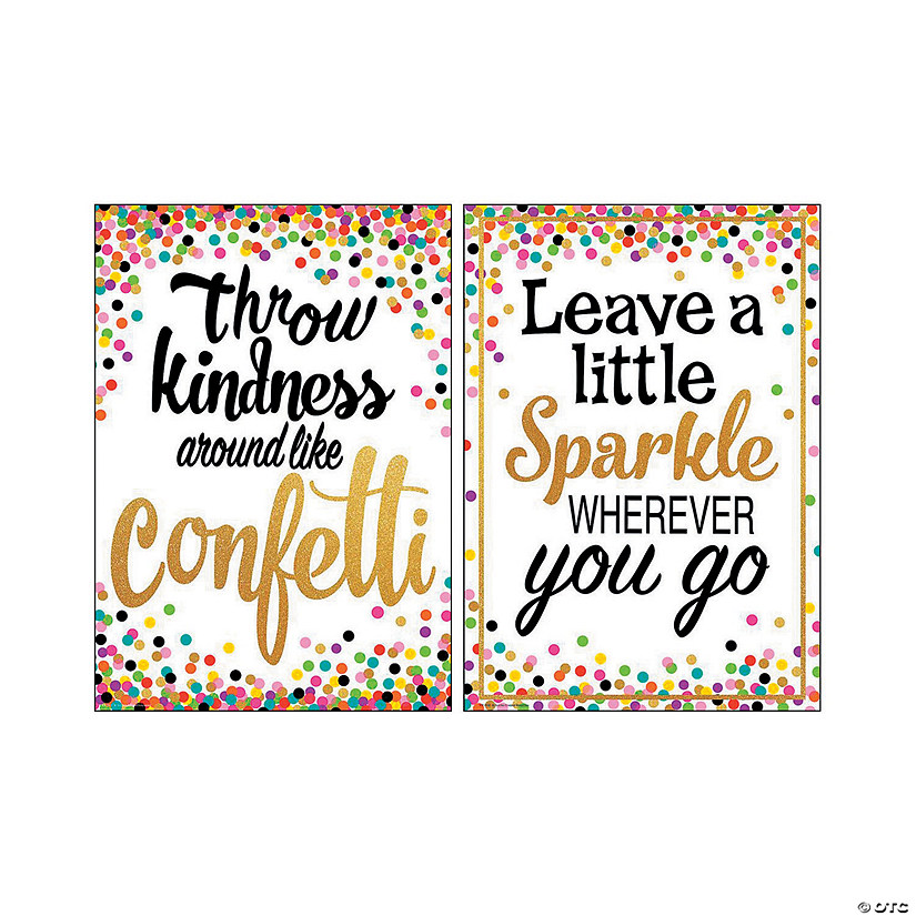 13 1/2" x 19" Multicolored Confetti Positive Posters - 2 Pc. Image