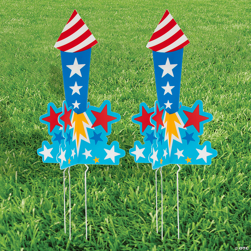 13 1/2" x 22" 3D Firework Yard Signs - 4 Pc. Image