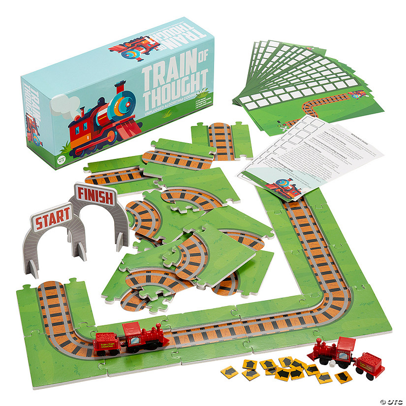 13 1/4&quot; x 3 1/2&quot; STEM Train of Thought Algorithm Coding Game Set - 57 Pc. Image