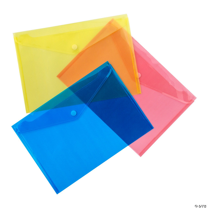 13 1/4" x 9 1/4" Transparent Folders with Touch Fasteners - 12 Pc. Image