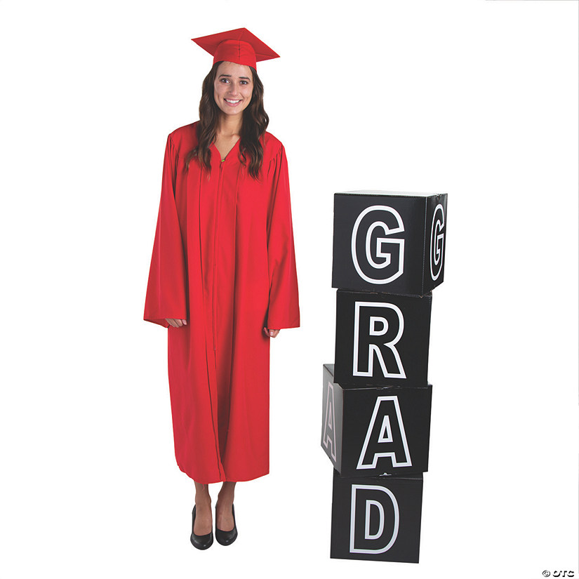 13" 3D Graduation Block Decorations Cardboard Stand-Up - 4 Pc. Image