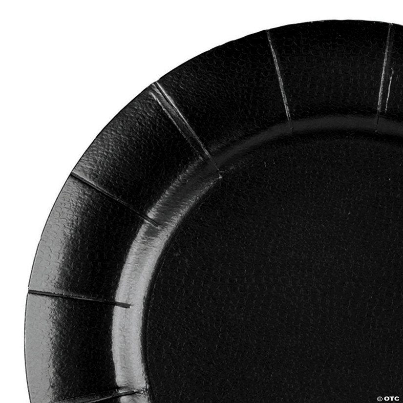 13" Black Round Disposable Paper Charger Plates (120 Plates) Image
