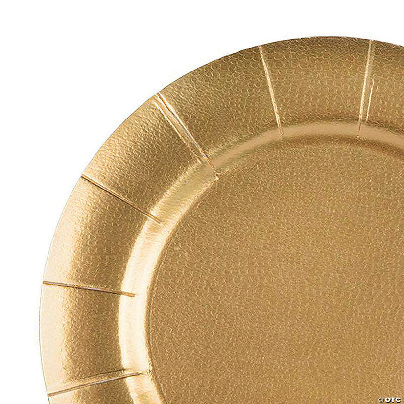 13" Gold Round Disposable Paper Charger Plates (120 Plates) Image