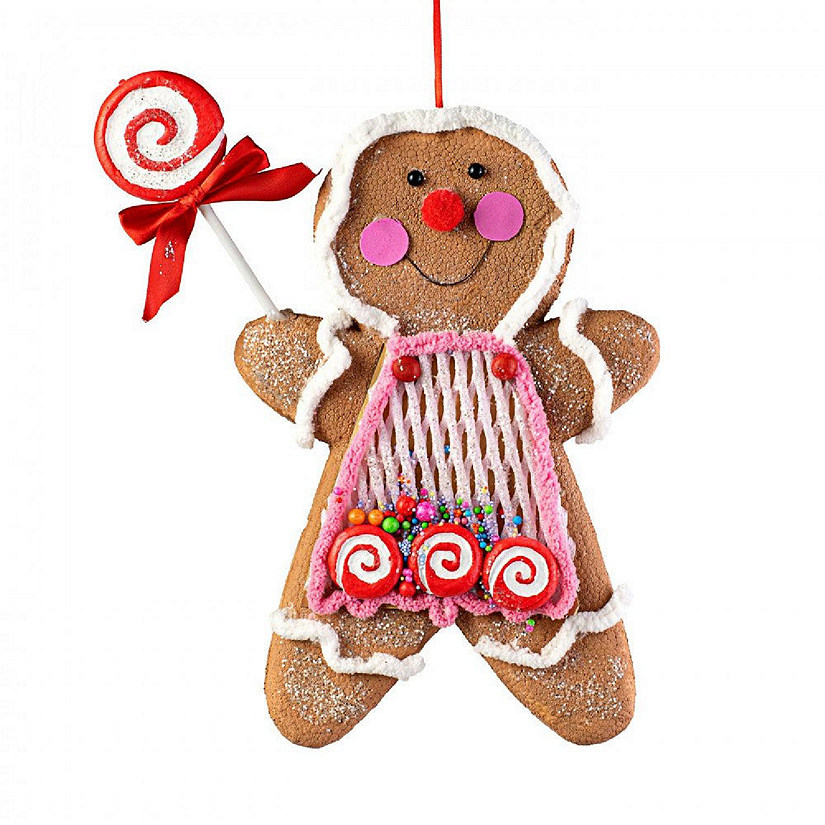 13" Pink Gingerbread Ornament Image