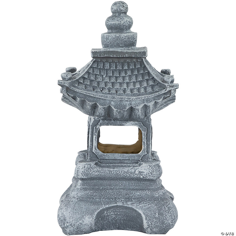 13" Solar Powered LED Lighted Pagoda Outdoor Garden Statue Image