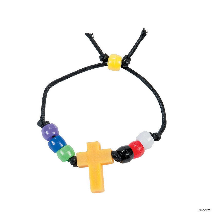 13" x 1" Beaded Faith Cross Plastic Jewelry Craft Kits - Makes 12 Image