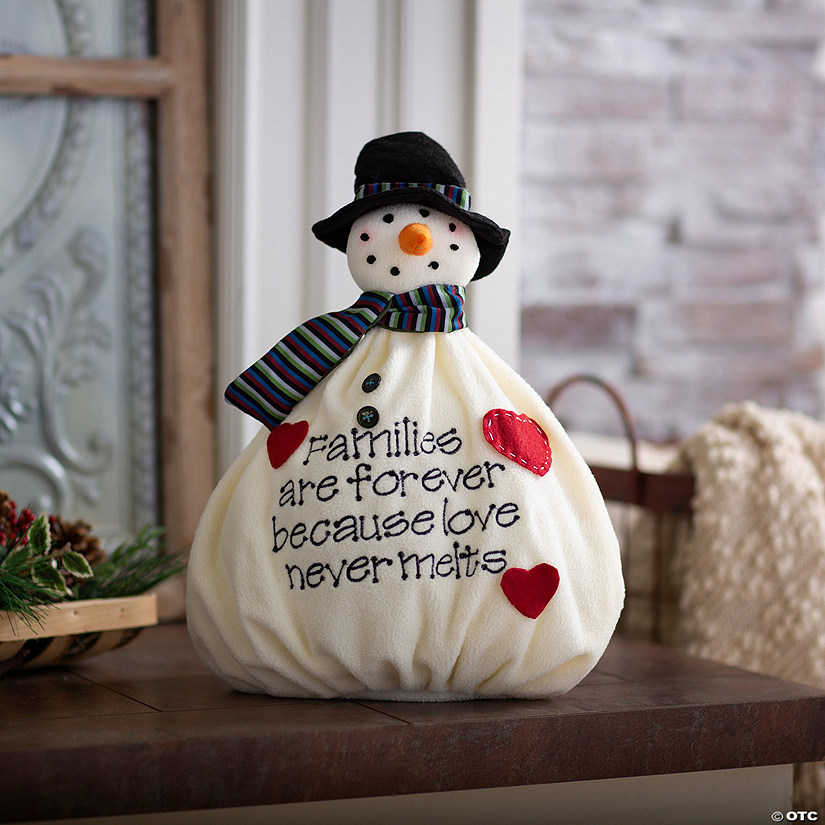 13" x 12" Softy the Snowman Stuffed Christmas Decoration Image