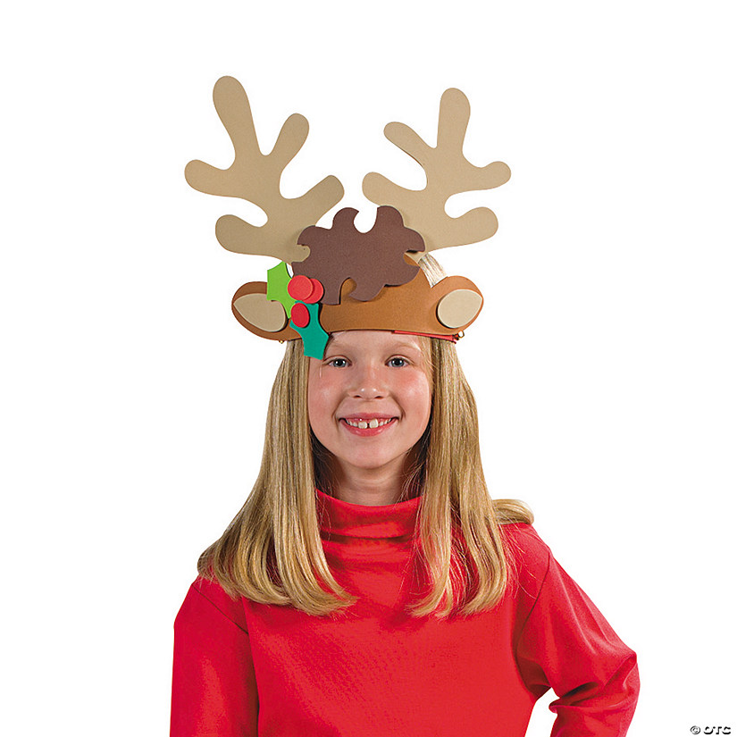 13" x 9 1/4" Reindeer Antler Headband Foam Craft Kit - Makes 12 Image