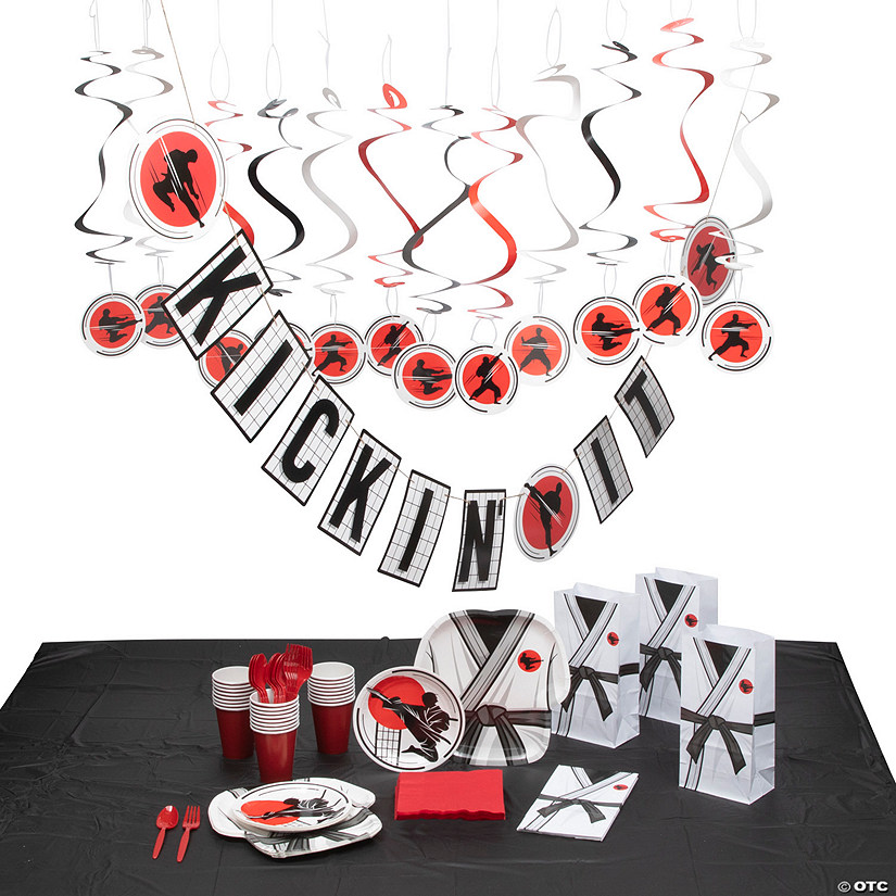 132 Pc. Karate Party Supply Kit for 8 Guests Image
