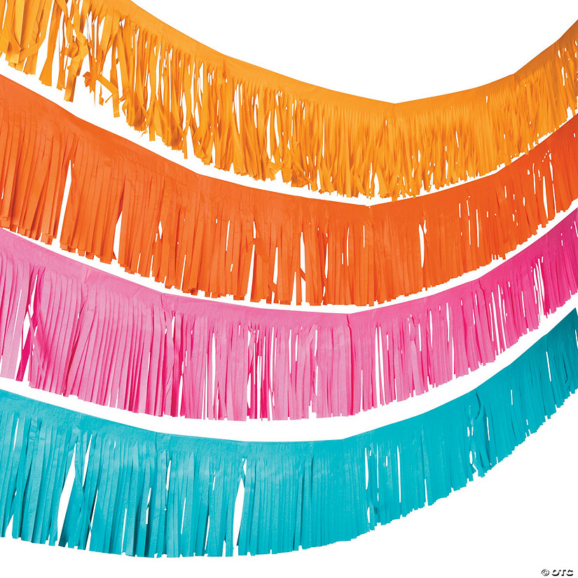 137" 4-Color Fiesta Fringe Hanging Garland Decorations - 4 Pc. Image