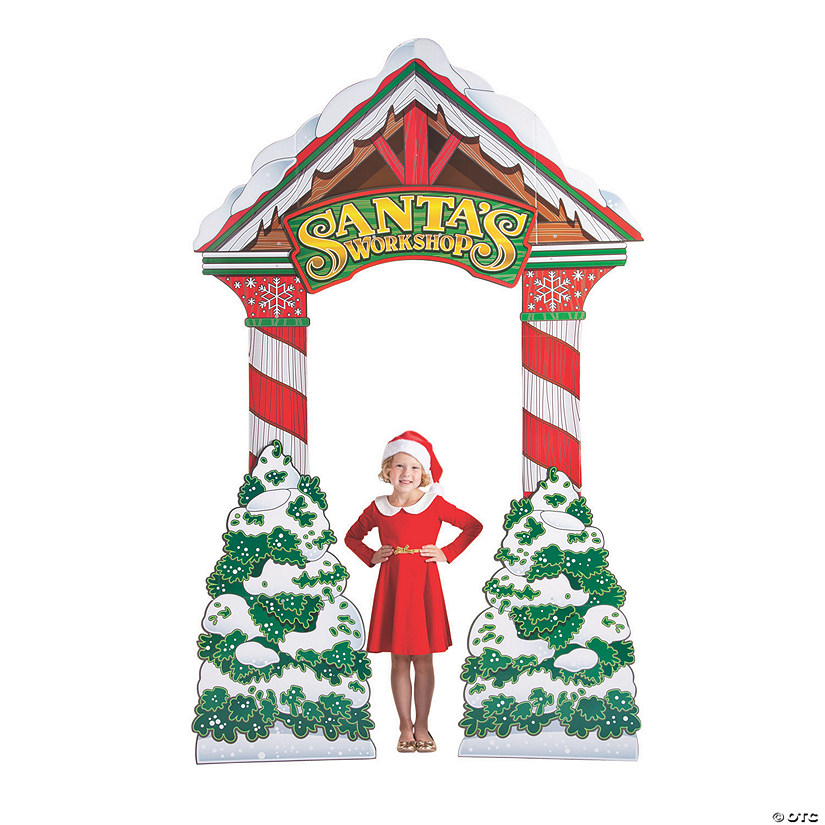 138" 3D Santa&#8217;s Workshop Archway Cardboard Stand-Up Image