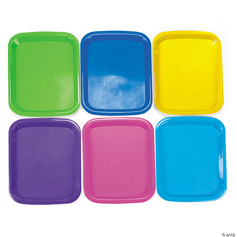 14 1/2" x 10 3/4" Bright colors Cool Plastic Craft Trays - 6 Pc. Image