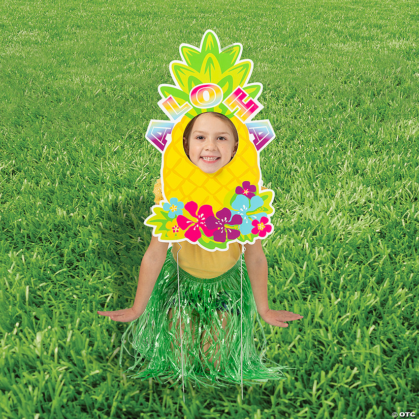 14 1/2" x 24" Luau Party Pineapple Face Yard Sign Image
