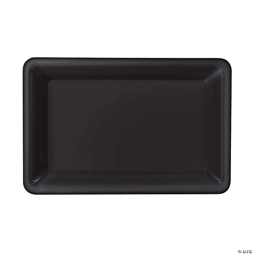 14 1/4" x 9" Bulk 18 Pc. Black Rectangle Serving Trays Image
