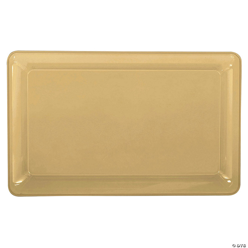 14 1/4" x 9" Bulk 18 Pc. Gold Rectangle Serving Trays Image