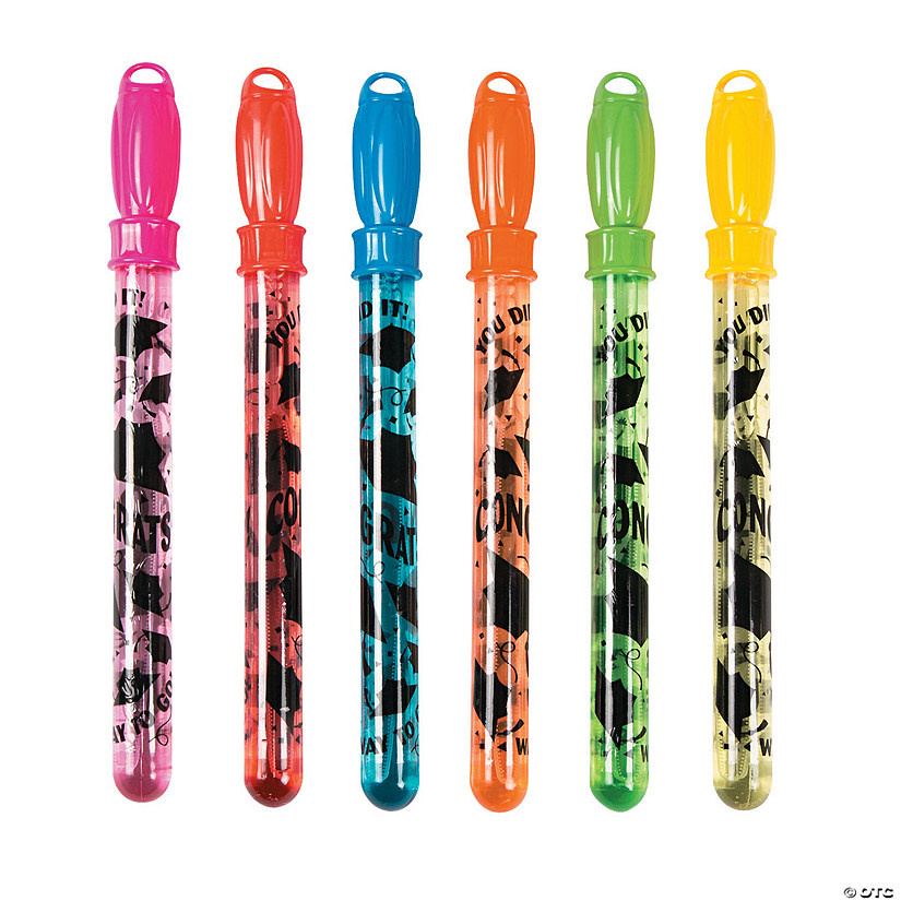 14 3/4" Big Graduation Multicolor Plastic Bubble Tubes - 12 Pc. Image