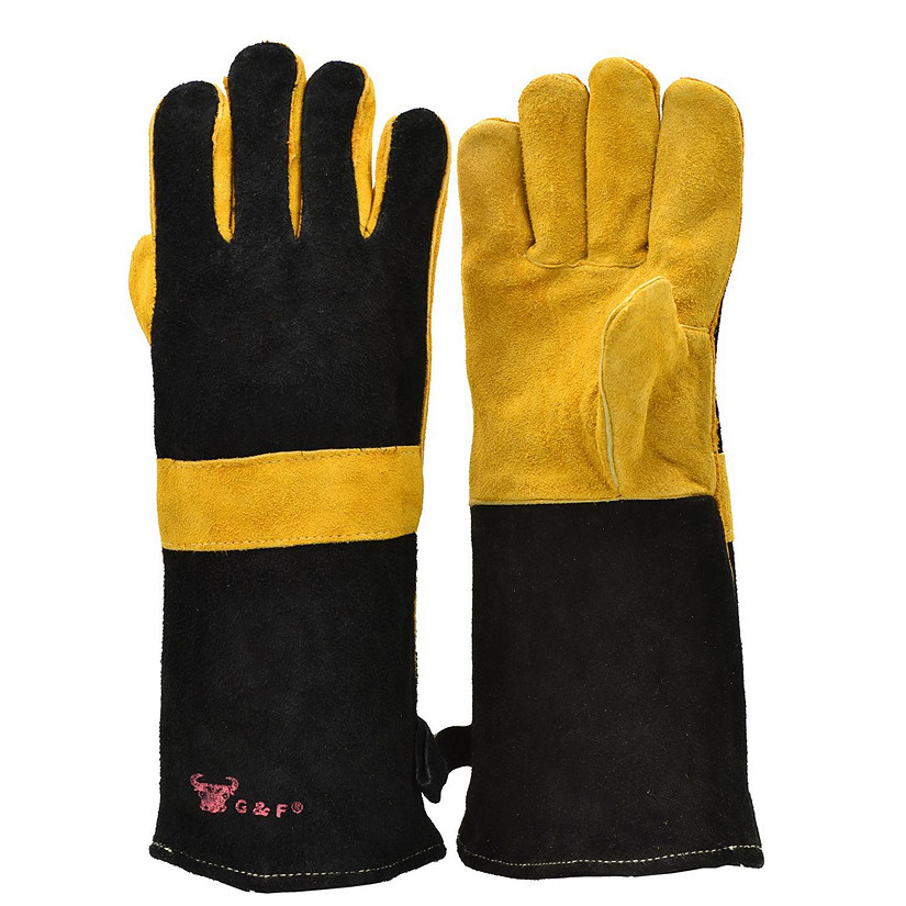 14.5&amp;#8216;&amp;#8217; Suede Cowhide Leather Gloves Image