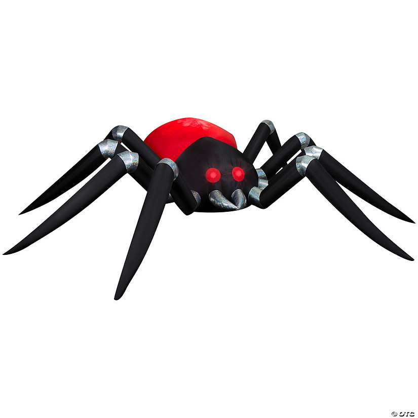 14 Ft. 6" Airblown<sup>&#174;</sup> Blowup Inflatable Black & Red Spider with Fire & Ice&#8482; Projection Halloween Outdoor Yard Decoration Image