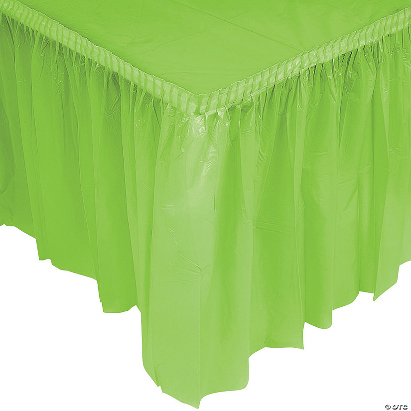 14 ft. x 29" Fresh Lime Green Pleated Plastic Table Skirt Image