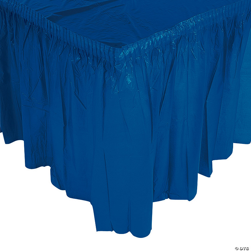 14 ft. x 29" Pleated Navy Blue Plastic Table Skirt Image