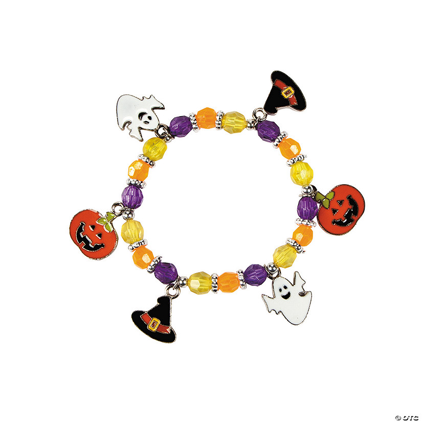 14" Halloween Icon Charm Beaded Bracelet Craft Kit - Makes 12 Image