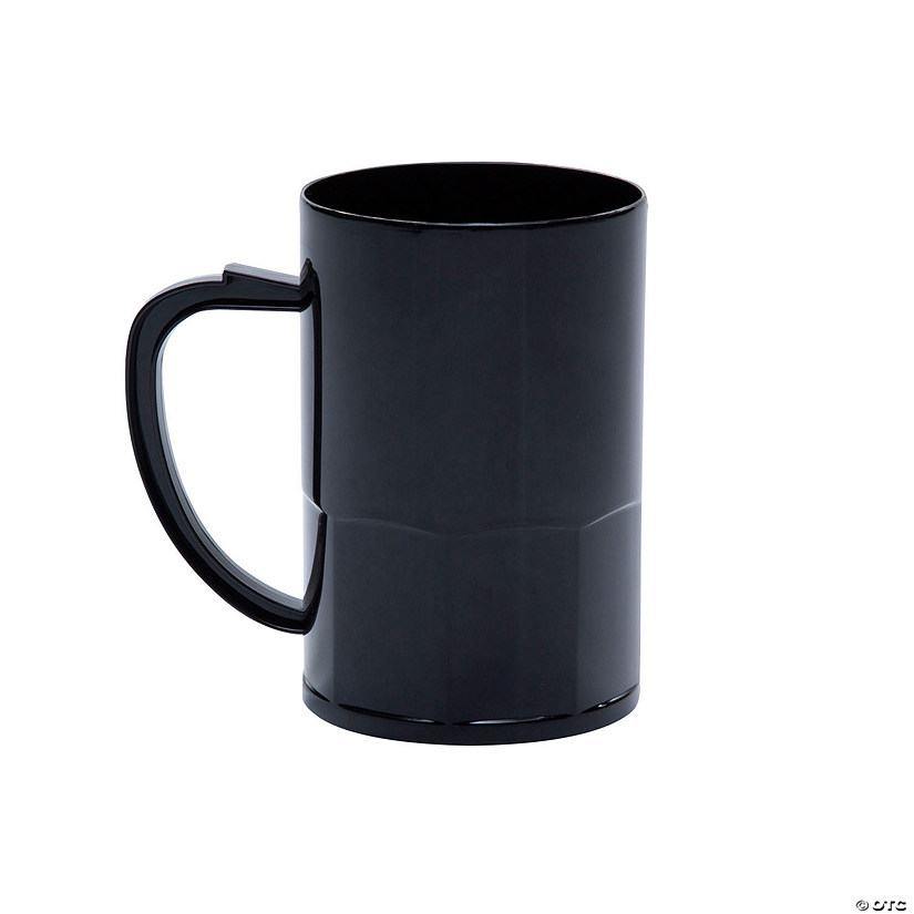 14 oz. Black Reusable Plastic Mugs - 12 Pc. Image