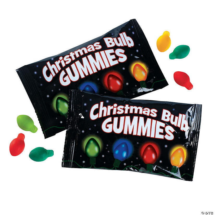 14 oz. Christmas Bulb Fruit Gummy Candy Fun Packs - 18 Pc. Image