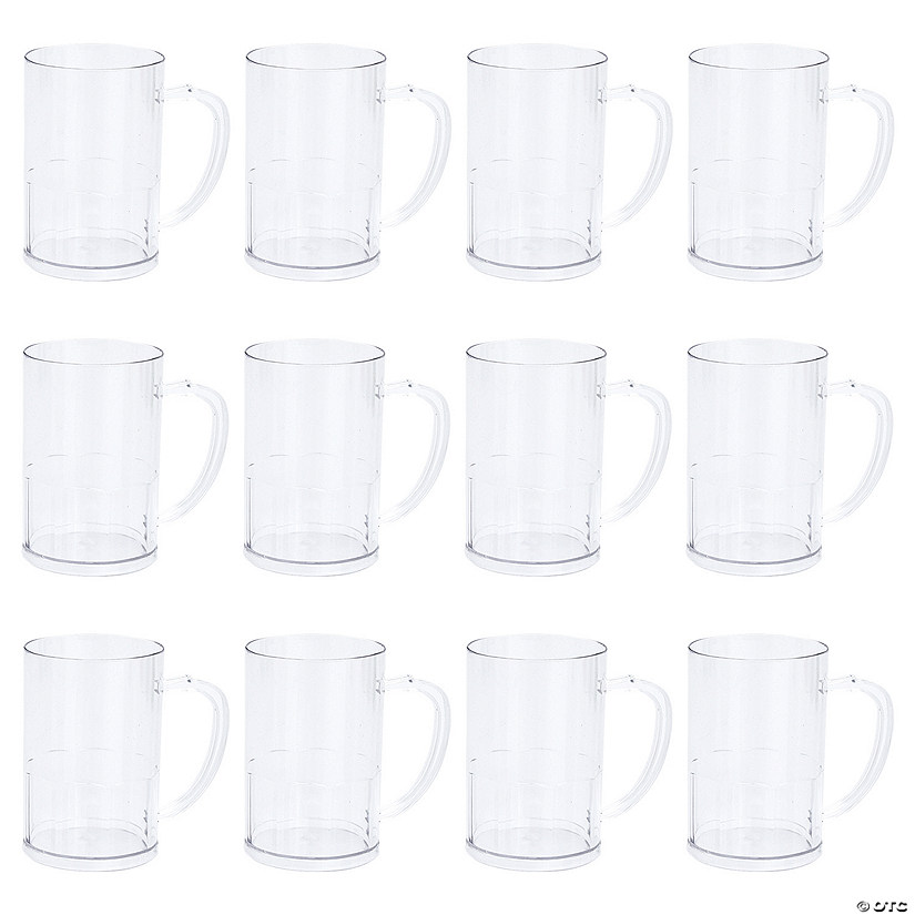 14 oz. Clear Reusable Plastic Mugs - 12 Pc. Image