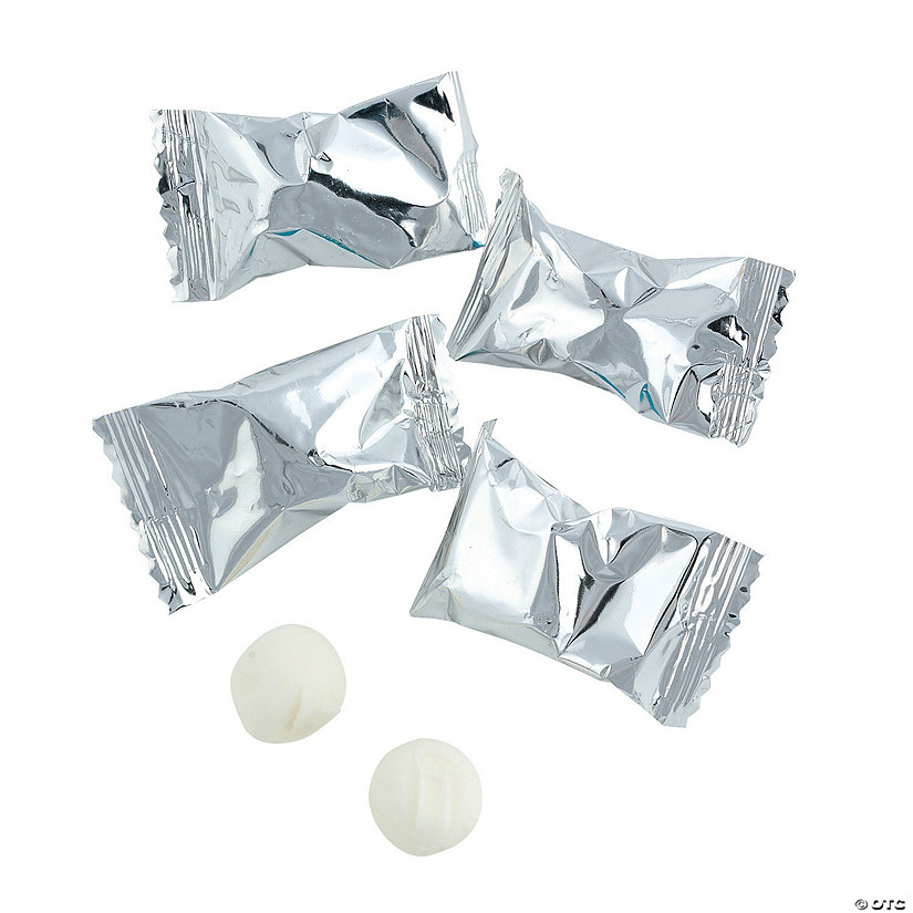 14 oz. Individual Silver Foil-Wrapped Buttermint Candies - 108 Pc. Image