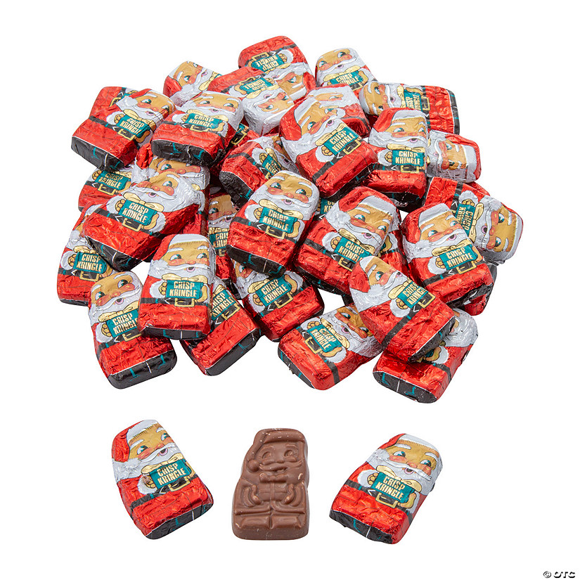 14 oz. Mini Classic Chocolate Santa-Shaped Crisps - 57 Pc. Image