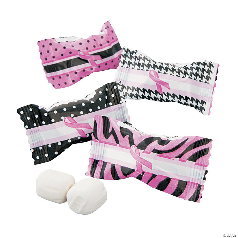 14 oz. Sassy Pink Ribbon Wrapped Classic Buttermints - 108 Pc. Image