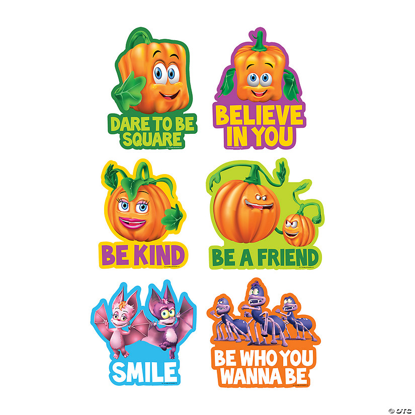 14" x 13 1/2" Bulk 48Pc. Spookley the Square Pumpkin&#8482; Wall Cutouts Image