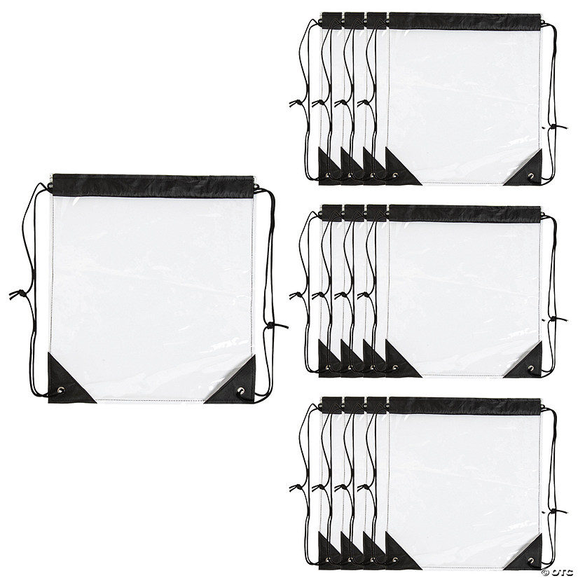 14" x 16" Transparent Drawstring Bags Image