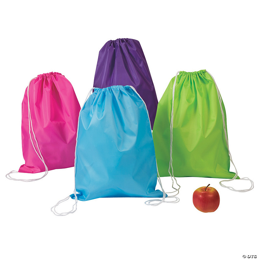 14" x 18" Bright Color Drawstring Bags - 12 Pc. Image