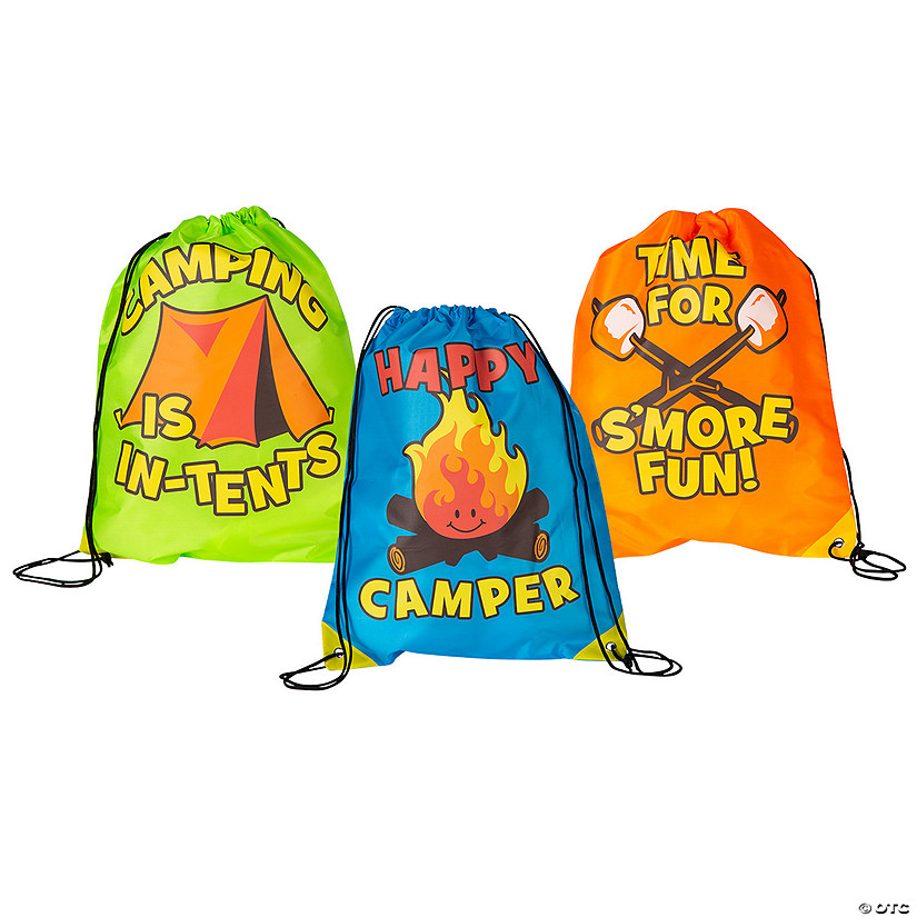 14" x 18" I Love Camp Drawstring Bags - 12 Pc. Image